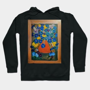 Some abstract mixed flowers in a metallic vase Hoodie